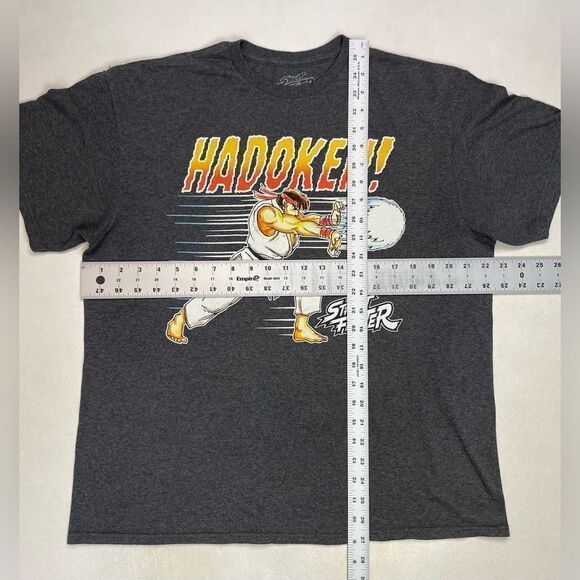 Street Fighter Ryu Hadoken Graphic T-shirt Men Large Gray Short Sleeve - Picture 5 of 5